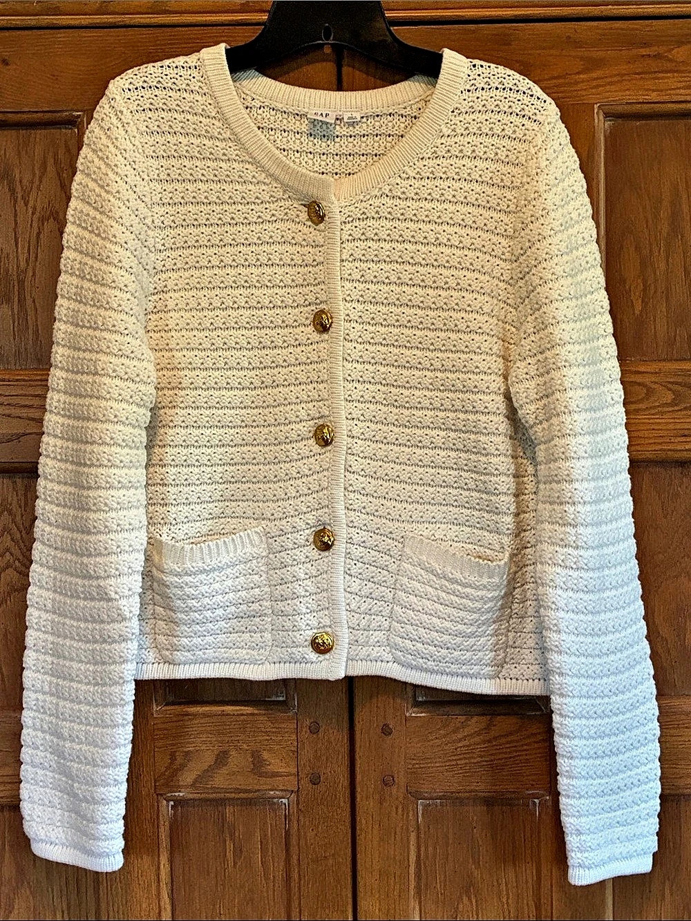 Gap Textured Knit Button-Front Cardigan Jacket Size L